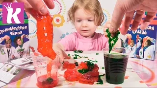 Научный опыт космическая слизь и полимерные черви Experience cosmic slime and polymer worms