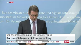 LIVE: Verkehrsminister Scheuer gibt eine Pressekonferenz