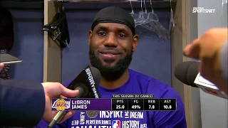 LeBron James talks about setting the tone heading into tonight's matchup vs Nuggets