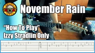 Guns N' Roses  November Rain IZZY STRADLIN ONLY with tabs | Rhythm guitar