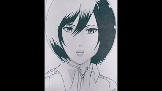 #potrait of Mikasa Ackerman       (Attack on Titan Manga) # raw draw anime