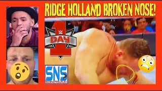 Ridge Holland broken nose Ricochet WWE Day 1 kickoff