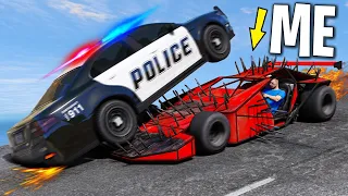 Trolling Cops with 100 Spike Cars on GTA 5 RP