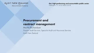 Procurement and contract management – Audit New Zealand Client Updates 2018