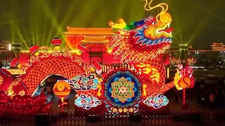 Xi'an welcomes Chinese New Year with colorful light show