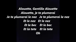 ALOUETTE Gentille ALOUETTE FRENCH Canadian Lyrics Words sing along song