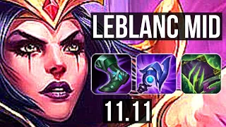 LEBLANC vs LULU (MID) | Rank 4 LeBlanc, 4/2/12, 1.1M mastery, 300+ games | KR Challenger | v11.11