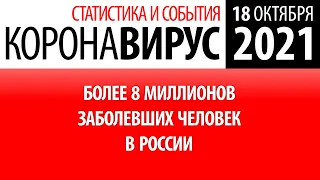 18 октября 2021: статистика коронавируса в России на сегодня