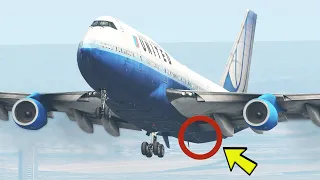 B747 Pilot Performed This Emergency Landing When The Left Gear Got Stuck [XP11]