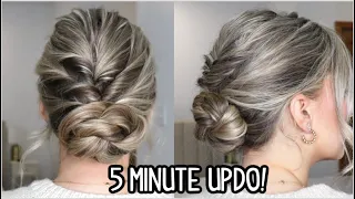 EASY 5 MINUTE UPDO! Seriously!! | Wedding, Bridesmaid, Prom | Short, Medium, & Long Hair