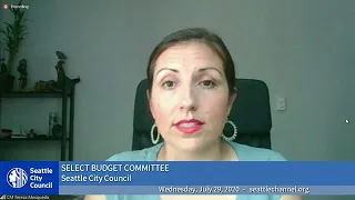 Seattle City Council Select Budget Committee 7/29/2020 Session I