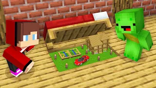 JJ and Mikey Found SECRET TINY HOUSE UNDER BED in Minecraft! (Maizen)