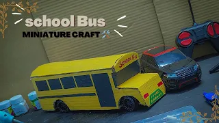 Crafting and Playing a Cardboard School Bus 🔥|🛠️ Easy craft |#papercraft#toys#diycraft