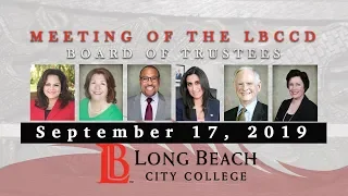 LBCCD Board Meeting, September 17, 2019