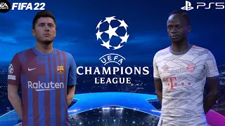 FIFA 22 PS5 |Barcelona Vs Bayern munich |Ft. lewandowski, Mané|  Champions League 2022/23 | Gameplay