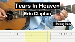 Tears In Heaven (Eric Clapton) Guitar Tutorial TAB (+ Backing Track) Guitar Lessons for Beginners