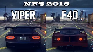 Dodge Viper SRT vs Ferrari F40 - NFS 2015 (Drag Race)