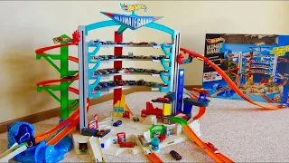 Hot Wheels Ultimate Garage Playset with Attack Shark Spiral Ramp Electronic Sounds Raceway