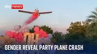 Pilot dies after plane crashes at gender reveal party