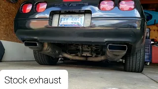 1992 Corvette exhaust before and after muffler eliminators