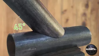 HOW TO CUT METAL PIPE TO 45° ANGLE | ROUND PIPE CUTTING IDEA