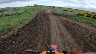 Kids Motocross training on a KTM Sx50 at the practice track.