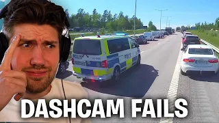 Gör ALDRIG så här framför en polisbil *REAGERAR PÅ SVENSKA DASHCAM FAILS*