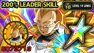 200% LEADER SKILL! 100% PHY SSJ3 XENO VEGETA LEVEL 10 LINKS! Dragon Ball Z Dokkan Battle