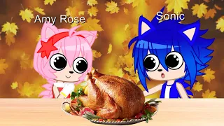 Thanksgiving | Sonic | Gacha club skit | The mokey show