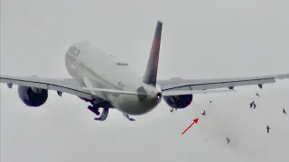 [4K] A330neo BIRD STRIKE during TAKE-OFF!! Delta Airlines at Amsterdam Airport Schiphol