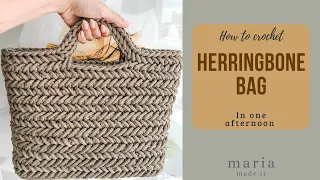 How to Crochet Herringbone Bag in one Afternoon.