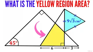 Can you find area of the Yellow shaded region? | (Step-by-step explanation) | #math #maths