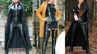 Fabulous and outstanding leather long power dresses for women and girls