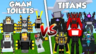 ALL GMAN TOILET vs ALL TITAN in MINECRAFT PE