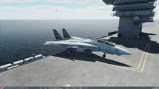 DCS Full Carrier Sortie F-14A Tomcat Swing Role (Bombing and CAP), PvE