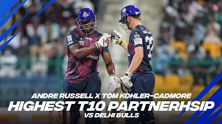 Andre Russell X Tom Kohler-Cadmore Highest T10 Partnership | 159 Runs | The Final | Player Highlight