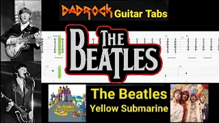 Yellow Submarine - The Beatles - Acoustic Guitar + Bass TABS Lesson