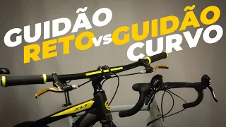 Guidão reto vs guidão curvo. Pedaleria