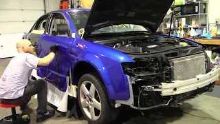 03 AUDI A4 Full Color Change Wrap Timelapse *3M Cosmic Blue*