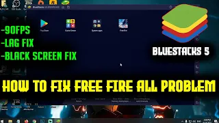 How To Fix Free Fire OB28 Lag & Black Screen Problem On Bluestacks 5 | 90FPS Settings!!!