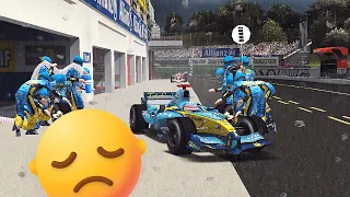 The pitstops in F1 05 were a bit sad...