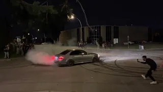 W204 C63 AMG burnout drift