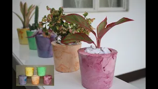 DIY PLASTER OF PARIS FLOWER POTS PART 2 #plasterpot #diyplasterpot #plasterofparis #pot