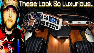 American Reacts to Euro Truck Interiors! - Scania vs Volvo vs MAN vs Mercedes