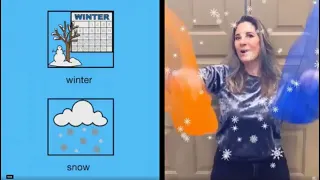 Winter Scarves: Music & Movement Song for kids with AAC (UP, DOWN, AROUND, MAKE, COLD, THROW, CATCH)