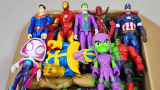 GREEN GOBLIN VS SPIDERMAN VS HULK VS IRONMAN VS CAPTAIN AMERICA VS THOR SUPERHERO AVENGERS UNBOXING