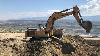 Liebherr 974 Excavator Loading MAN And Mercedes Trucks - Labrianidis Mining Works