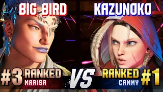 SF6 ▰ BIG BIRD (#3 Ranked Marisa) vs KAZUNOKO (#1 Ranked Cammy) ▰ High Level Gameplay