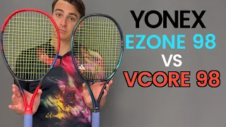 What's the difference between the Yonex VCORE 98 V7 and 2022 EZONE 98? | Rackets & Runners