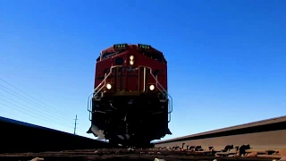 BNSF TRAIN RUNS OVER CAMERA